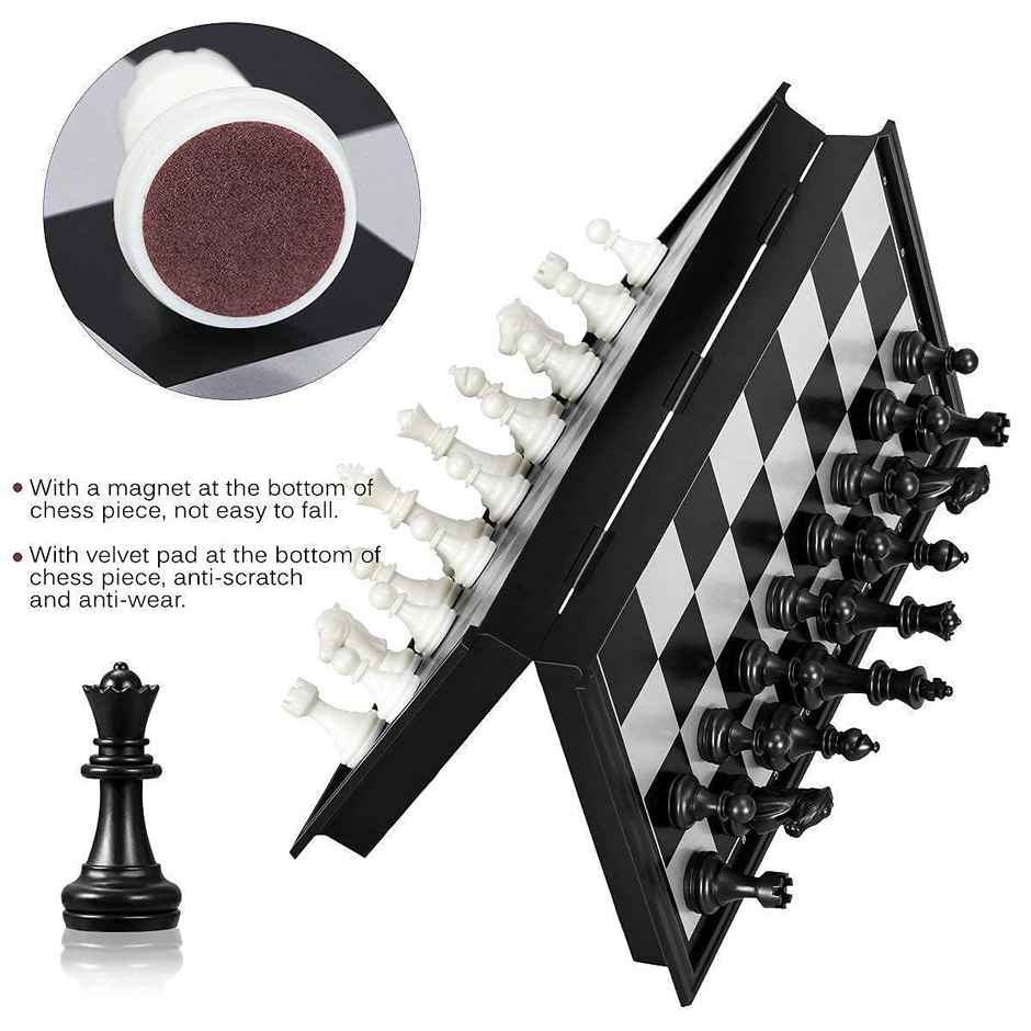 Fablue 10 X 10 inch Magnetic Chess Board Game - Foldable Magnetic Chess Game for Kids and Adults