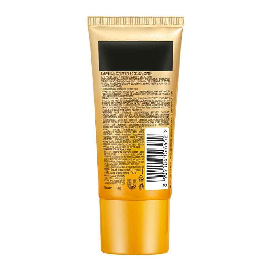 Lakme Sun Expert Gel Light Sunscreen, SPF 50 PA+++ |Uva/B Protection, Matte Finish