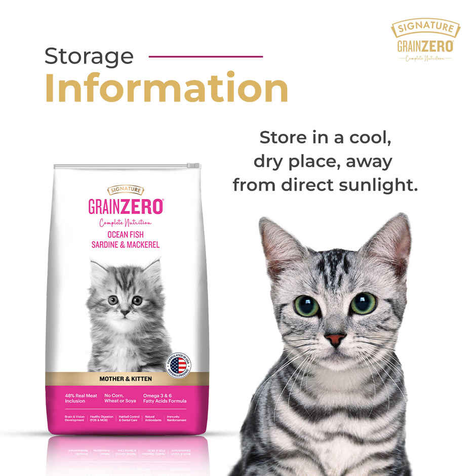 Signature Grain Zero Mother and Kitten Dry Cat Food | Ocean Fish Sardines & Mackerel