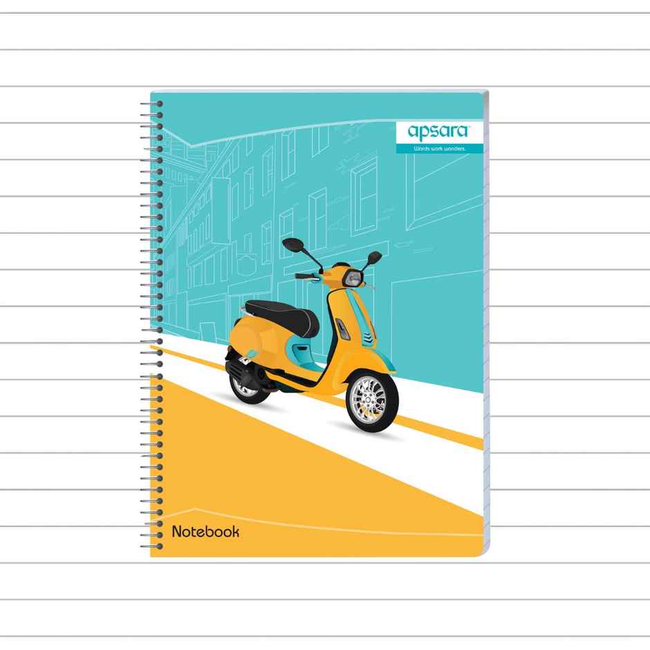 Apsara Spiral Bound 1 Subject Single Line Notebook 60gsm | 27 x 20 cm, 160Pages, Covers May Differ