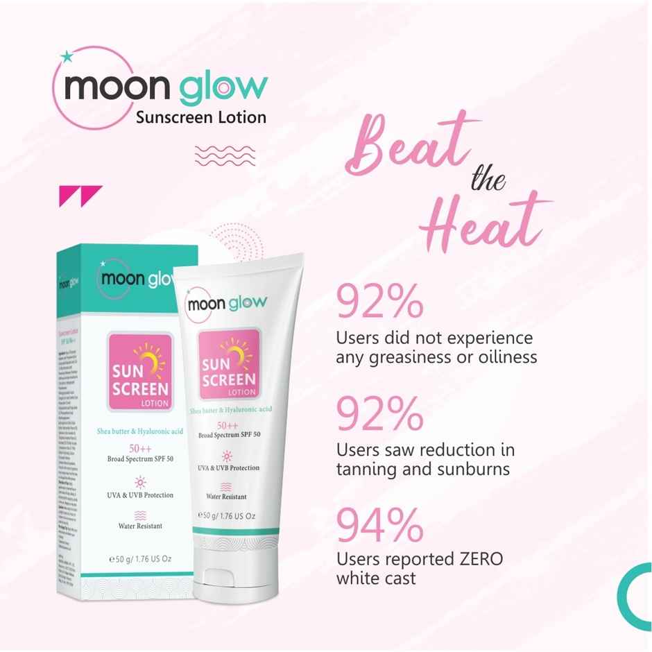 Moon Glow Sunscreen Lotion With Shea Butter & Hyaluronic Acid SPF 50 +++