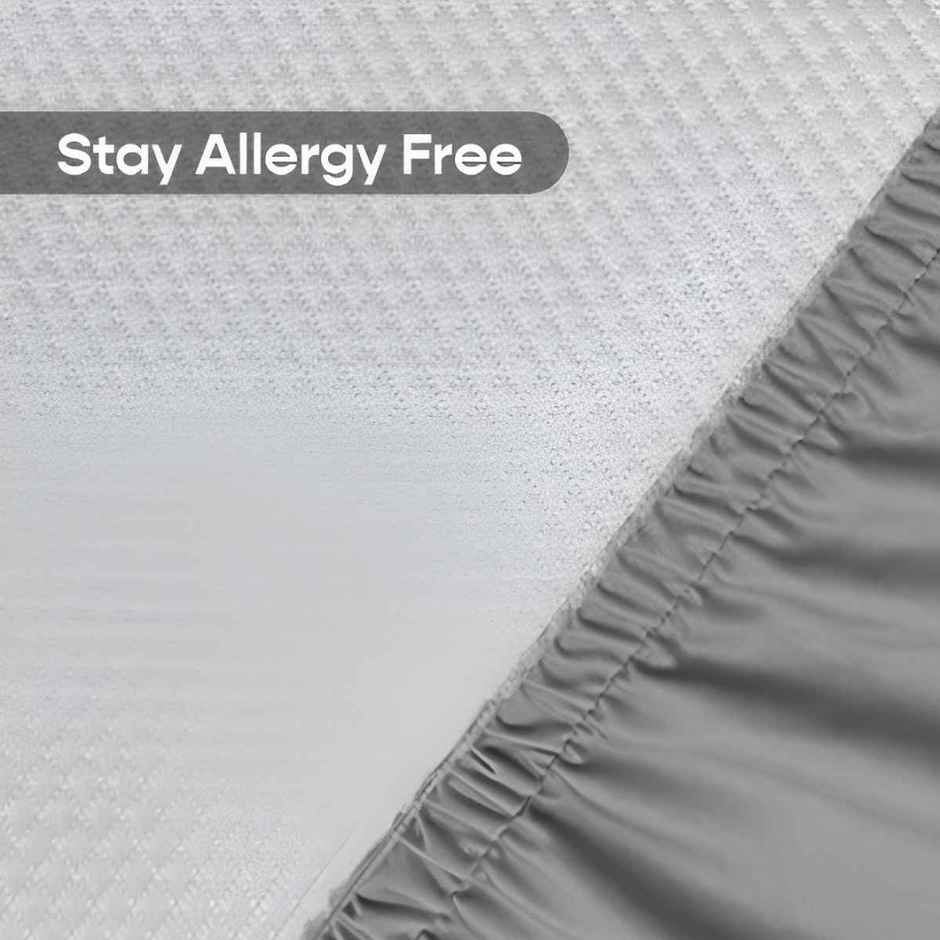 Sleepycat Water Proof Ultra Soft Polyester Queen Size Mattress Protector - 78X60 Inches, Grey