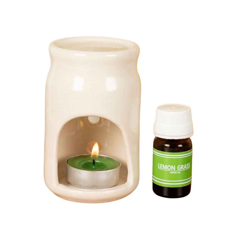Aromatherapy Gift Set | Ceramic diffuser | aroma oil | tealight candles | Auradecor