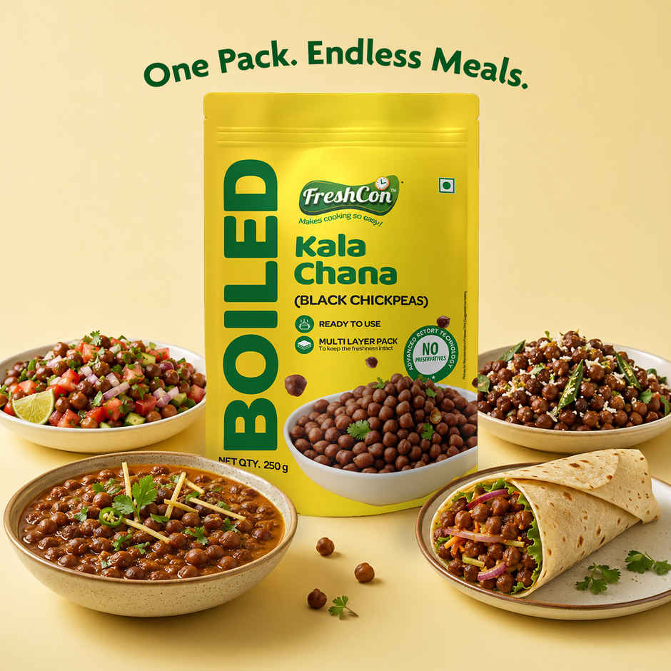 Freshcon Cooked Kala Chana | Black Chickpeas Combo