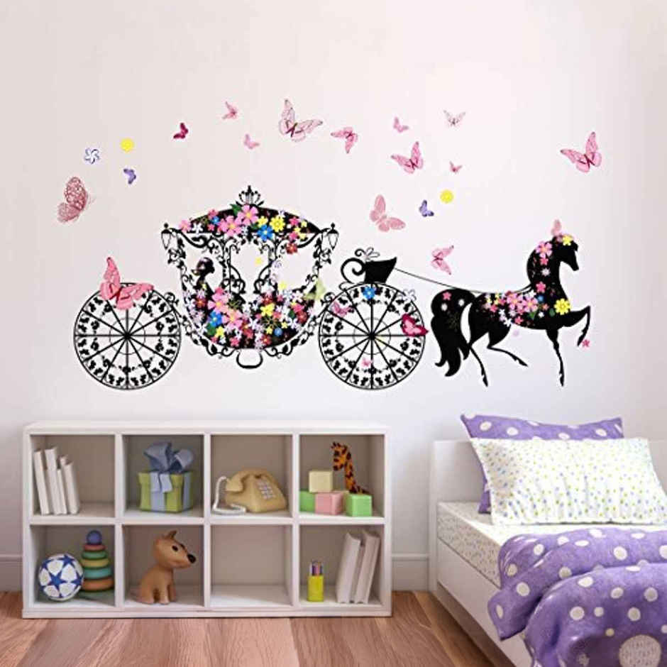 BAY6 Beautiful Girl With Horse Vehicle Removable Sticker - 130cm - | Pack Of 1