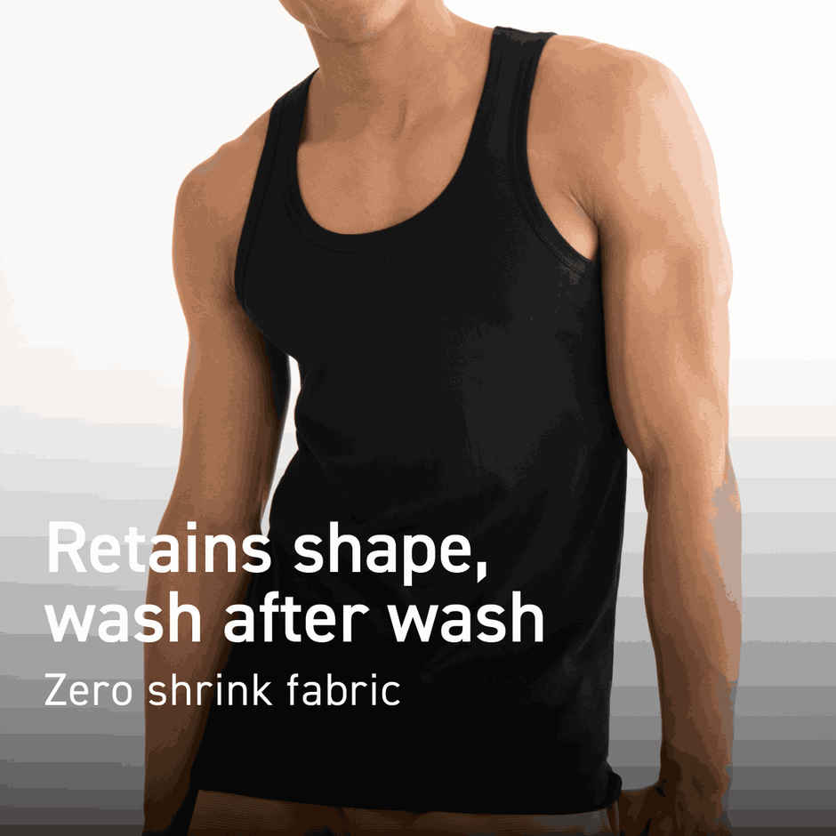 DaMENSCH Men's Neo - Cotton Round Vest | Black - XL