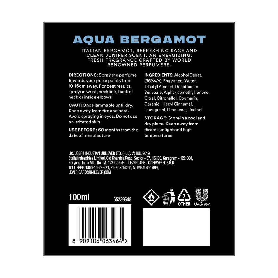 Axe Premium Luxury Perfumes | Aqua Bergamot 12 hours long lasting Fragrance