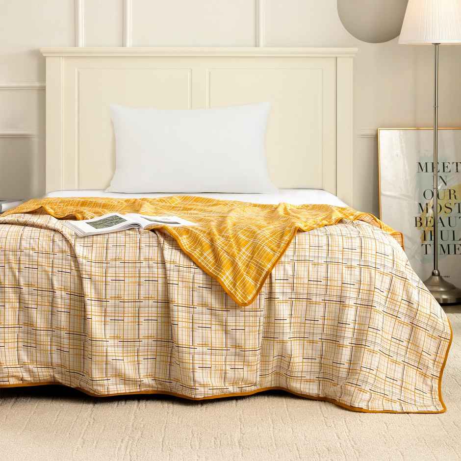 Story@home Printed Single Dohar/Duvet Cover (Cotton, Brown, White) (220x144x2 cms)