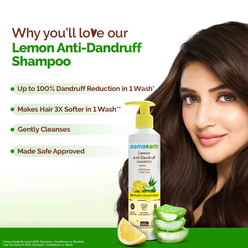 Mamaearth Lemon Anti Dandruff Shampoo With Lemon & Ginger For Itchy & Flaky Scalp