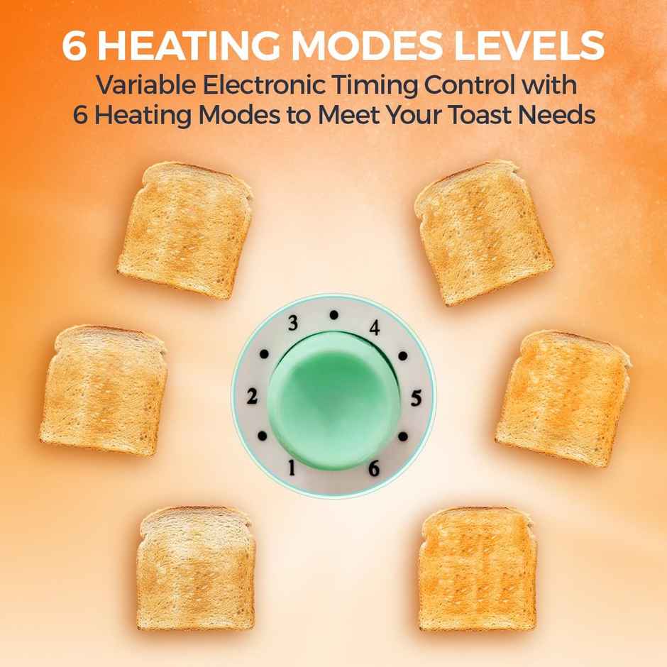 Kent 16105 Crisp Pop Up Toaster 650 Watts | 2 Slice Automatic Pop Up Electric Toaster - White