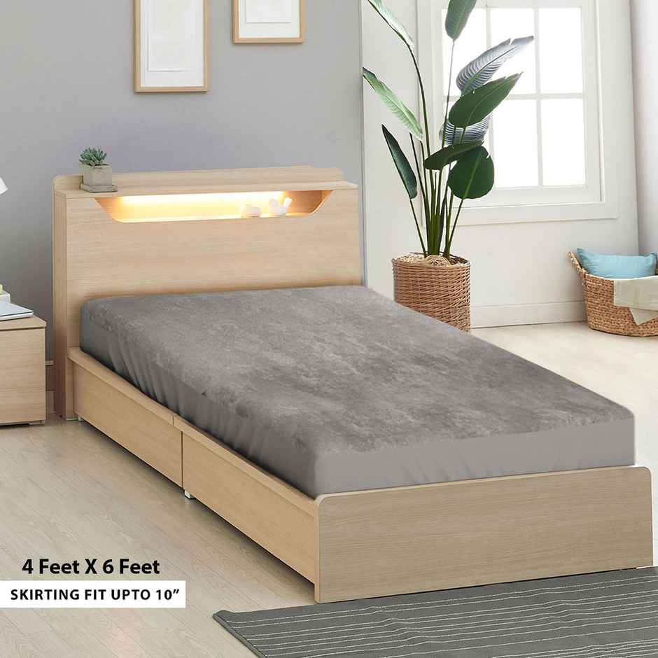 Sassoon Twin Size Single Bed Mattress Protector | 4 x 6 Feet | Grey