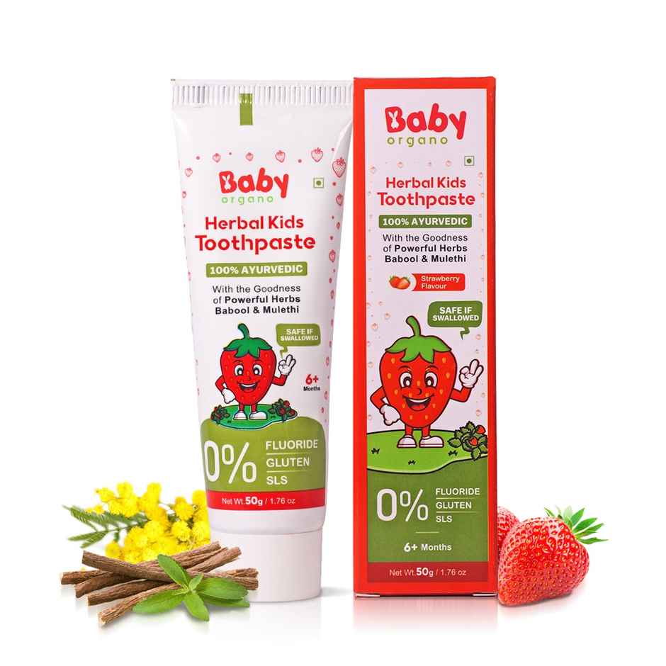 BabyOrgano Ayurvedic Herbal Kids Toothpaste - Strawberry Flavor