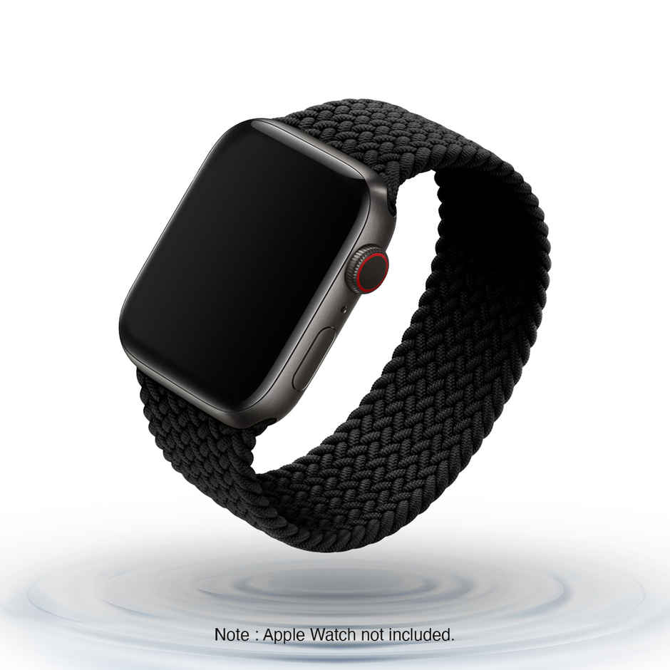 DailyObjects (42/44/45/46/49/Series10 46mm) Black Braided Solo Loop WatchBand