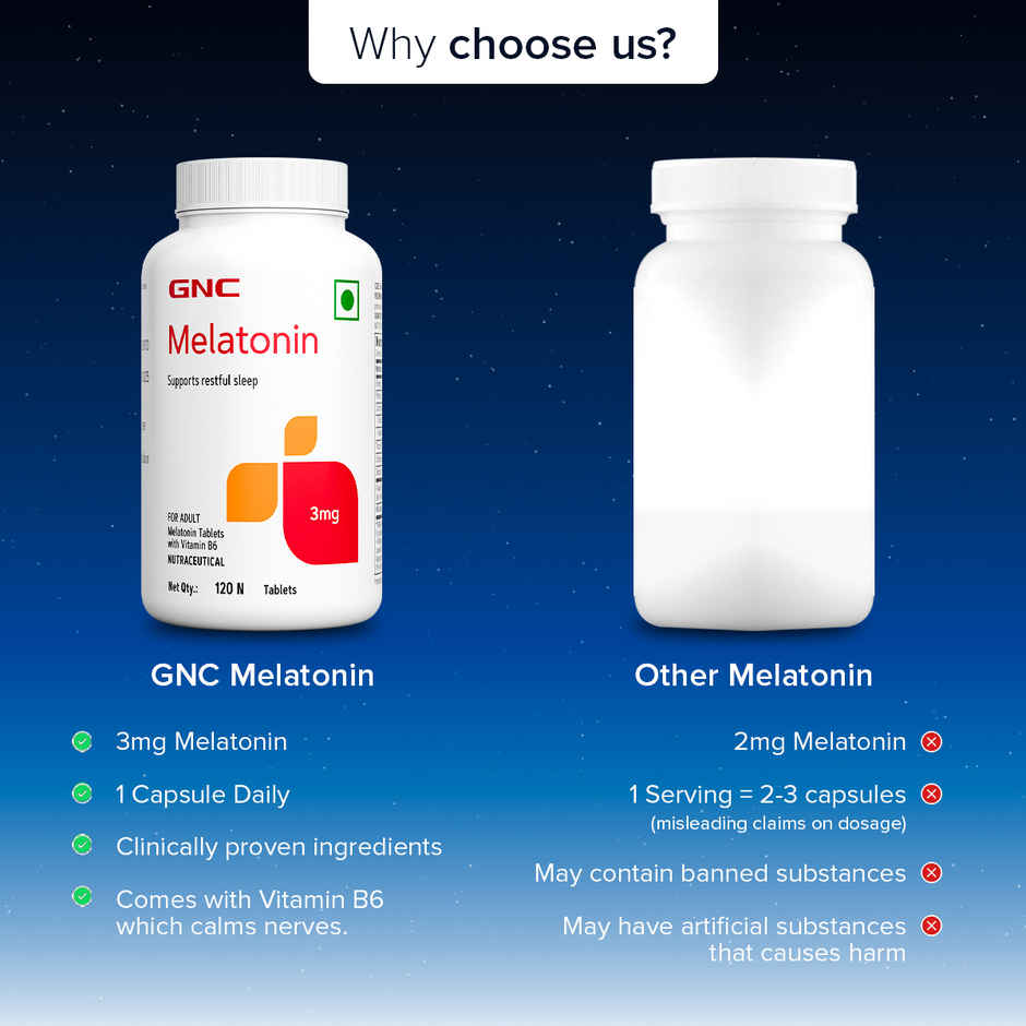 GNC Melatonin Tablets 3 mg Per Serving