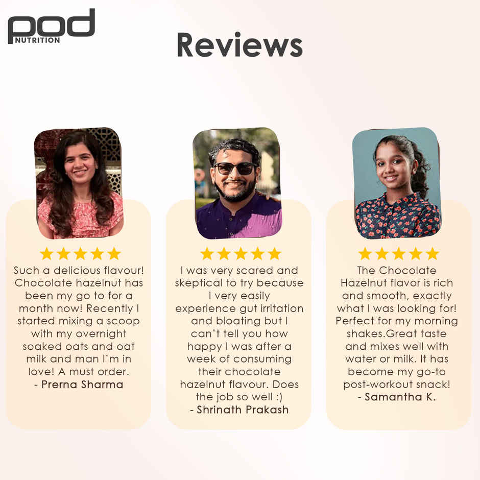 Pod Nutrition Chocolate Hazelnut Plant Protein - 26G Protein - Single Serve