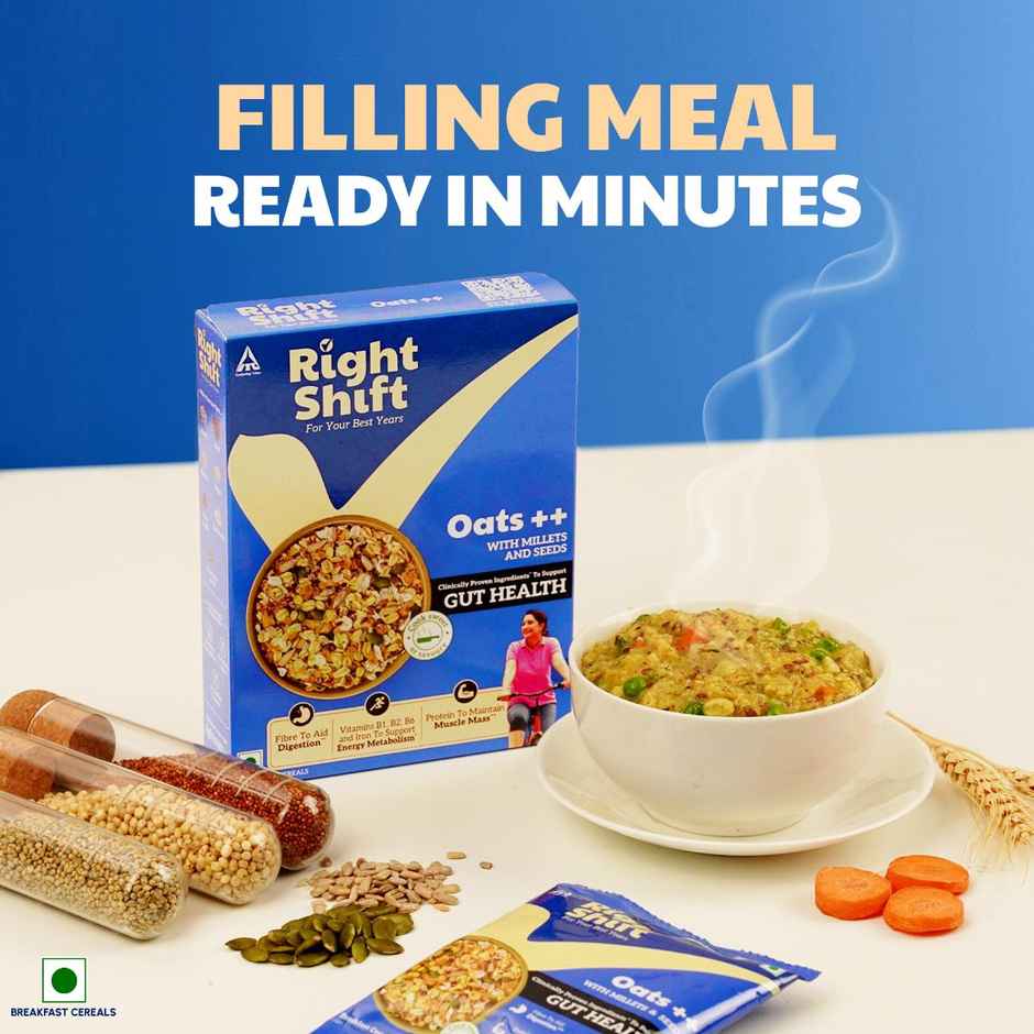 Right Shift High Protein Oats++ | With Millets and Seeds | 23g Protein, 11g Fibre 
