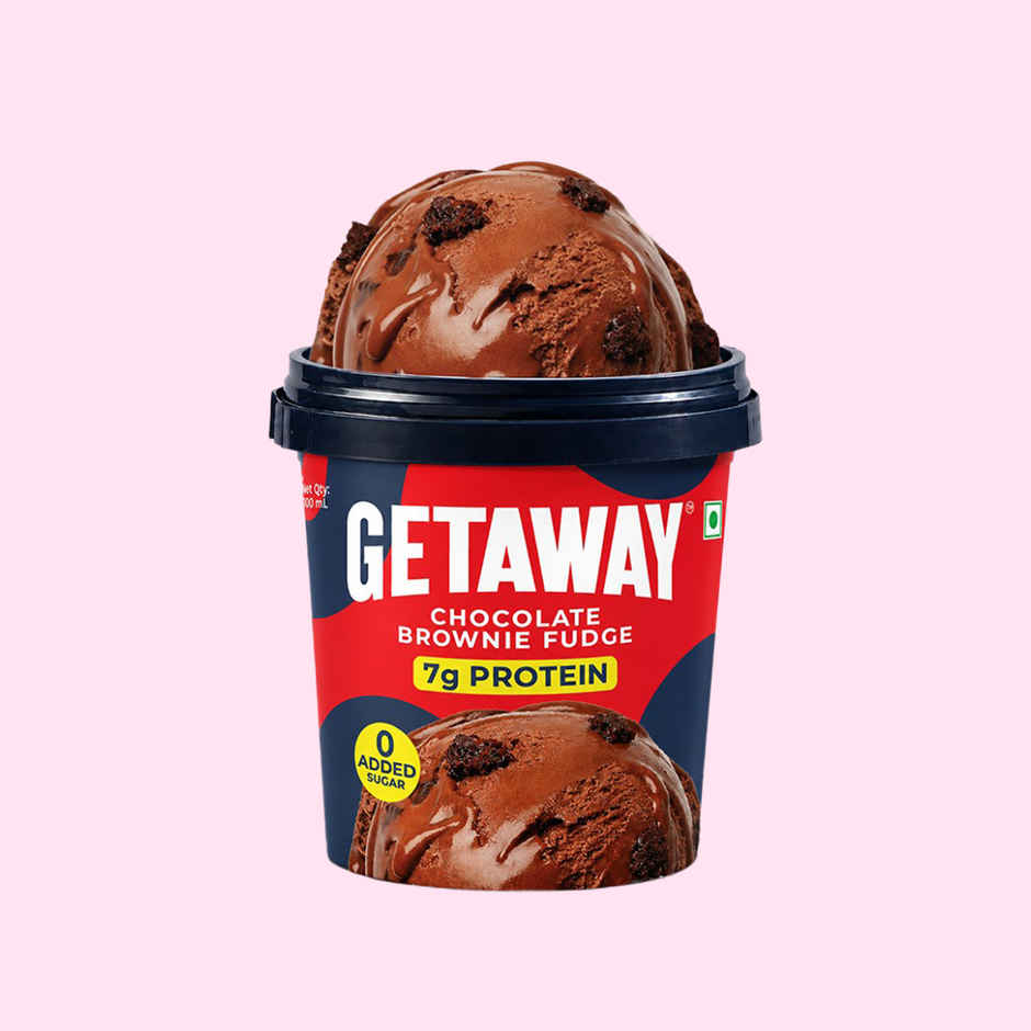 Get-A-Way Chocolate Brownie Fudge Ice Cream Cup | Zero Added Sugar