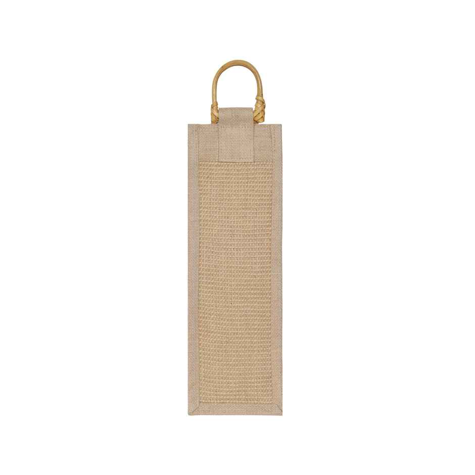 Jute Cottage Carry Bag - Dobby Bottle Bag | Eco-friendly | Stylish | Natural | 14 x 5 x 4.5