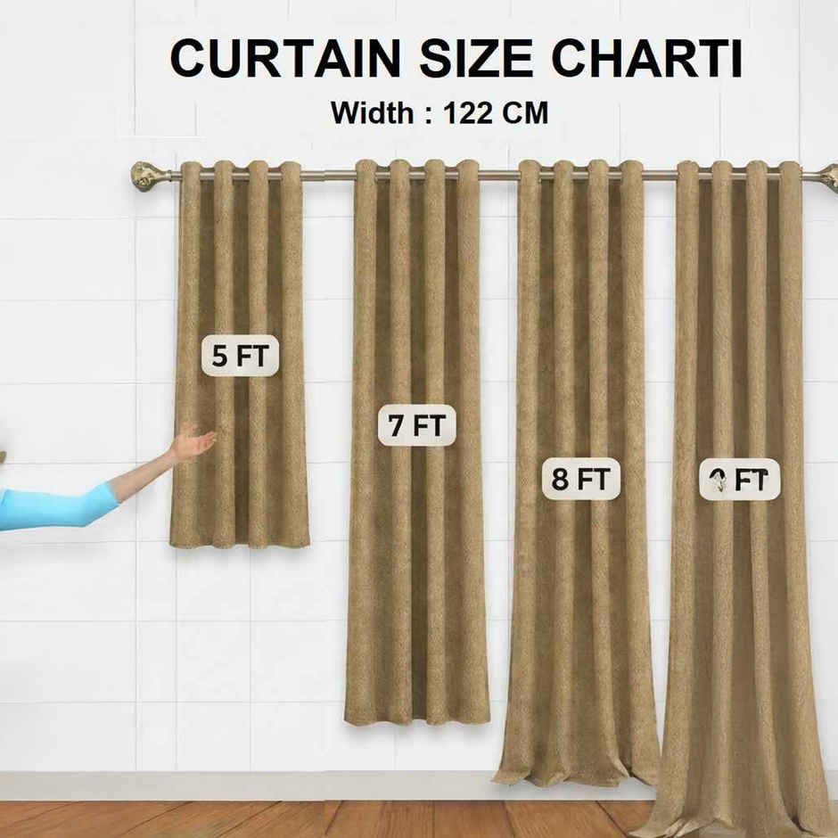 BAY6 Microfiber Cotton Door Curtains - Set of 2 - (9x4 ft) - White
