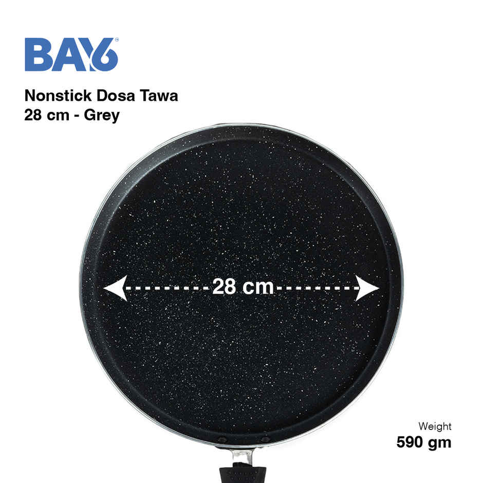 BAY6 Nonstick Dosa Tawa | 28 cm - Grey
