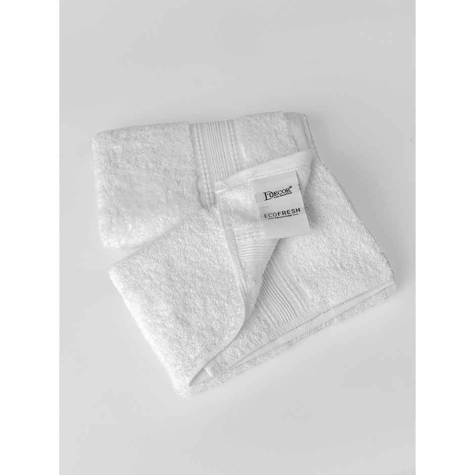 DDECOR Ecofriendly 70% Bamboo 30% Cotton Super Soft 650 GSM Solid Sustainable Hand Towel - White