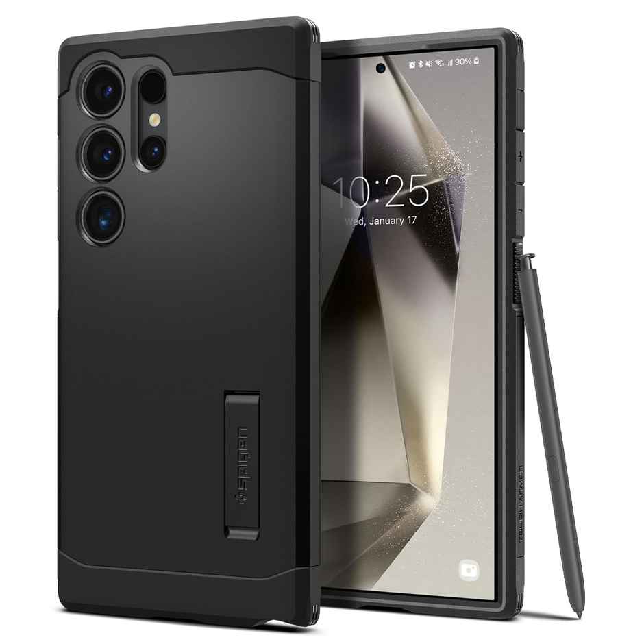 Spigen Tough Armor Back Cover Case Compatible with Galaxy S24 Ultra (TPU + Poly Carbonate | Black)