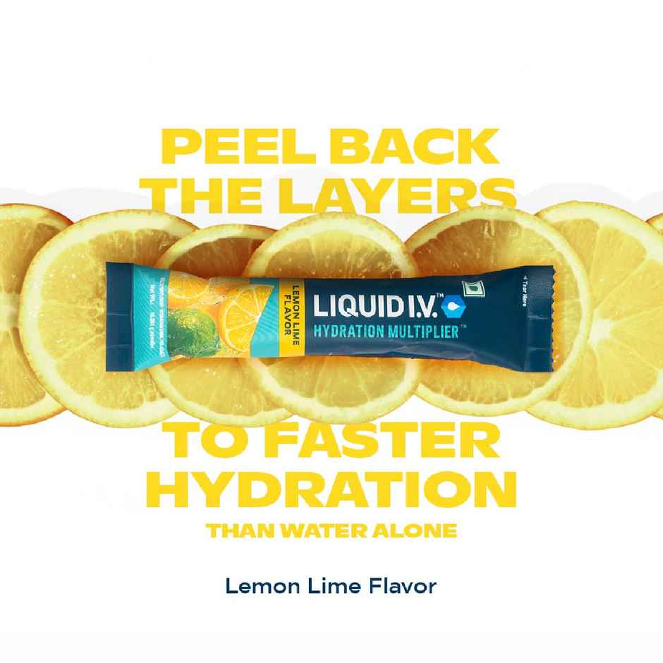Liquid I.V.Hydration Multiplier - Lemon Lime|3 Sticks - 1.5 Ltrs| Hydration Drink Mix