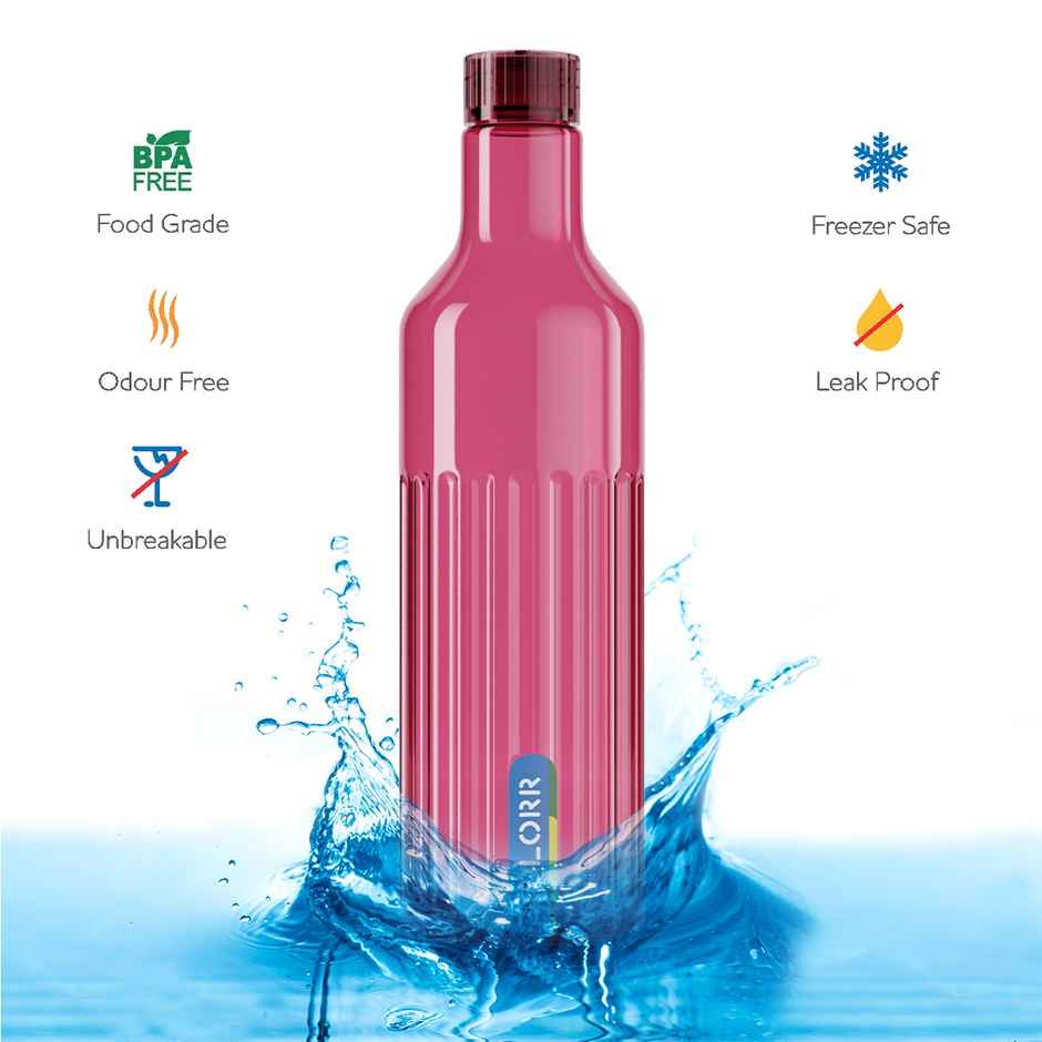 Kolorr Linea Bottle 1L | Pack of 2 | Red & Blue Perfect for sharing | gym | or picnics
