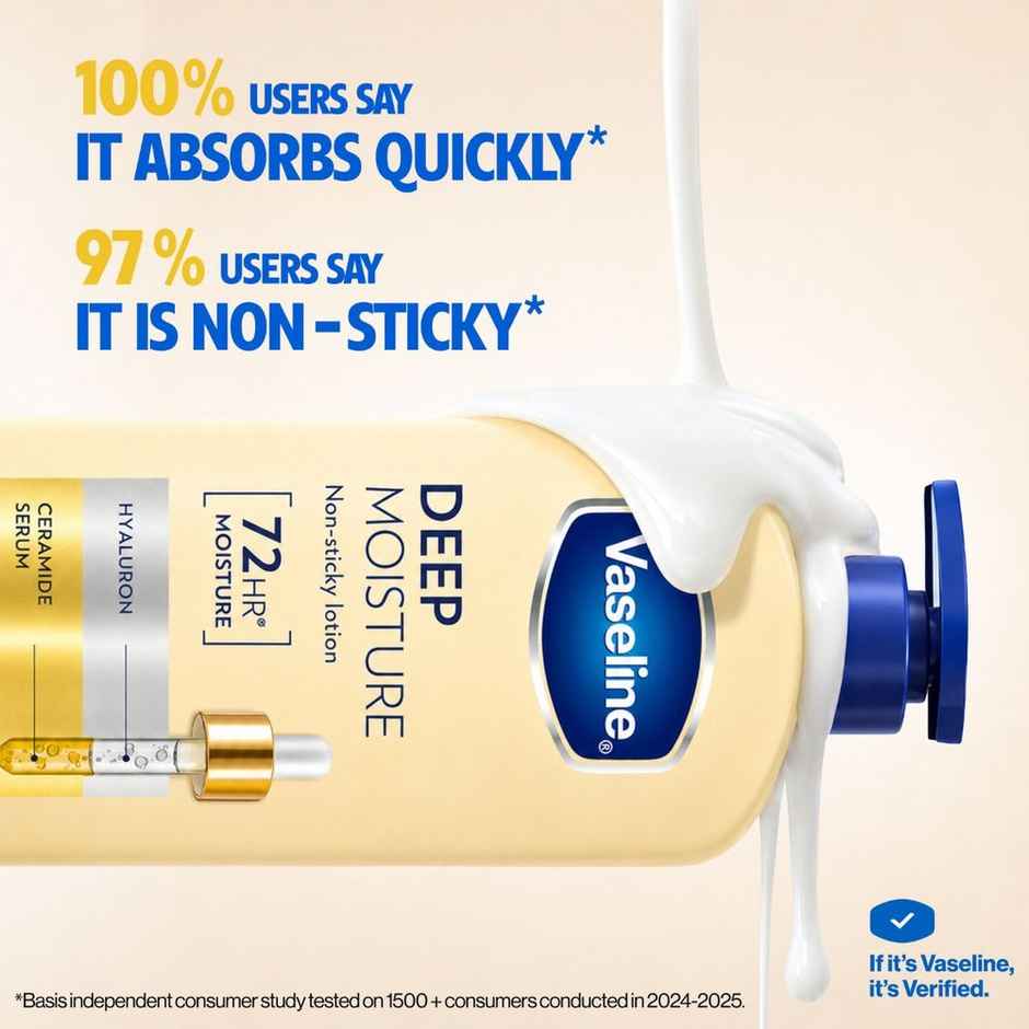 Vaseline Deep Moisture Body Lotion With Ceramide Hyaluron | 10X More Moisture| For Dry Skin
