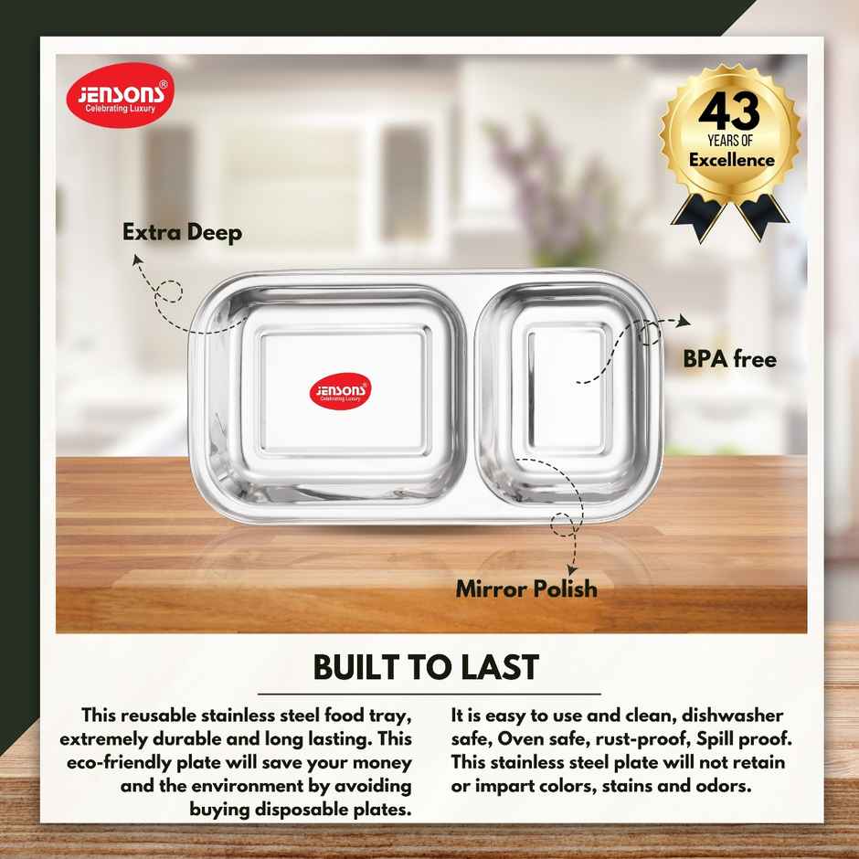 Jensons Stainless Steel 2In1 Small Partation Tray