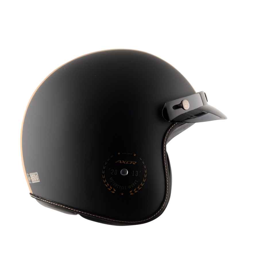 Axor Retro Jet Euro Globe Isi Ece And Dot Certified Open Face Helmet - Dull Black Helmet - M