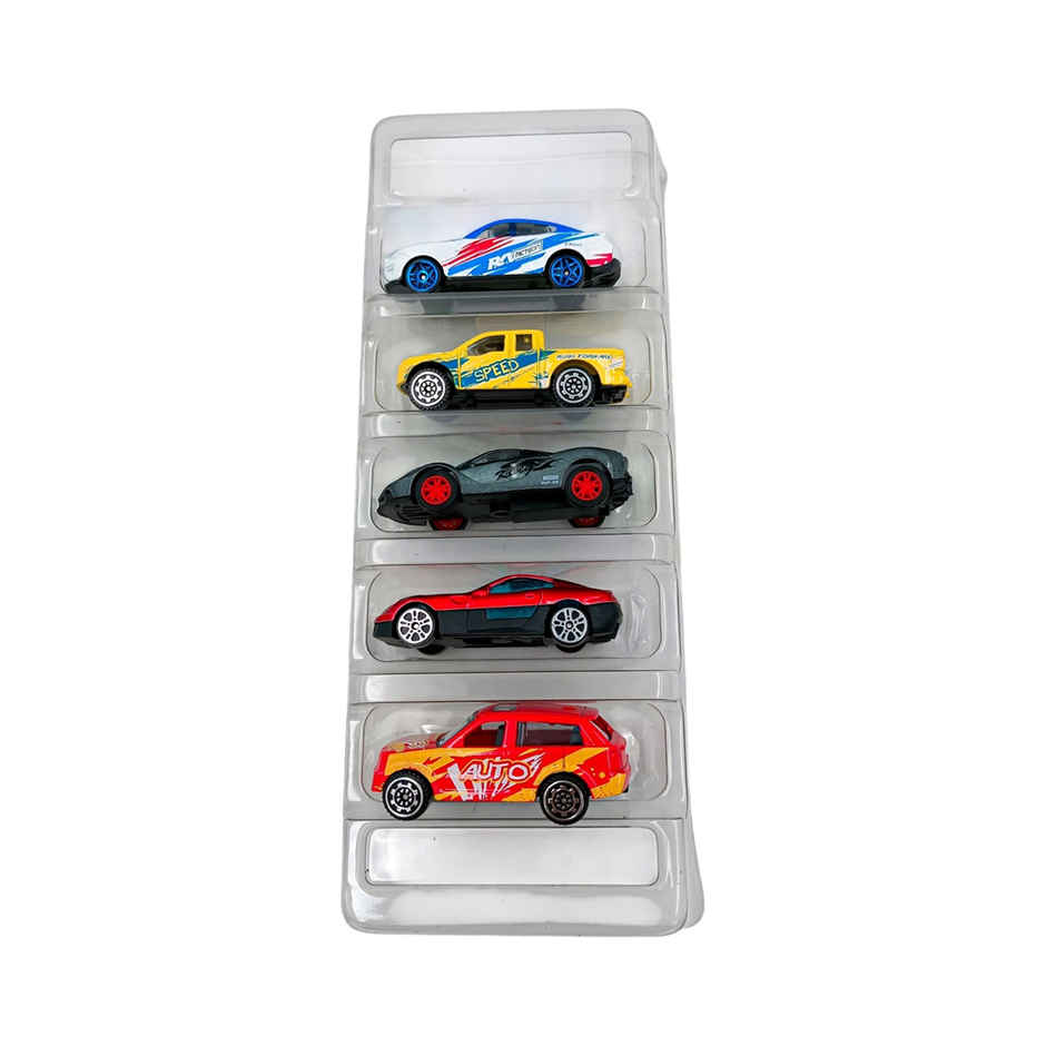 Toybharat Free Wheel Metal Car Set 5 Pc | Multicolour | Travel Toys | Birthday Gift | Assorted