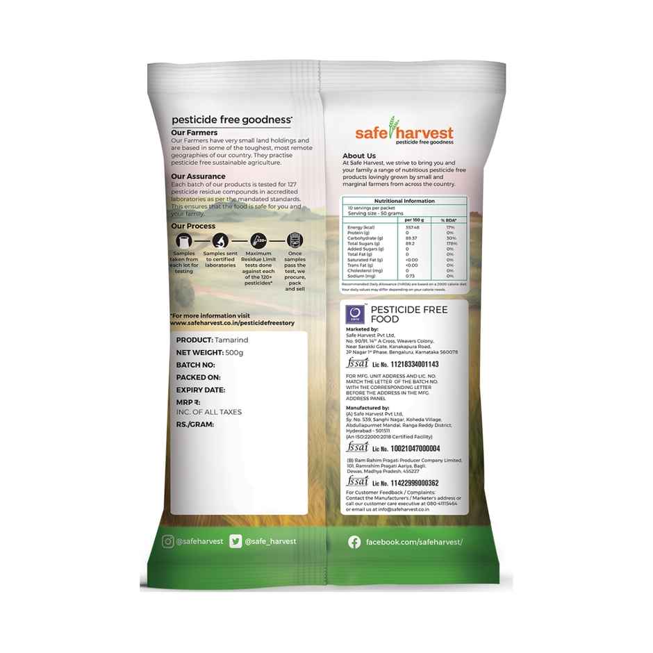 Safe Harvest Pesticide-Free Seedless Tamarind | Seedless Imli | Soft & Delicious