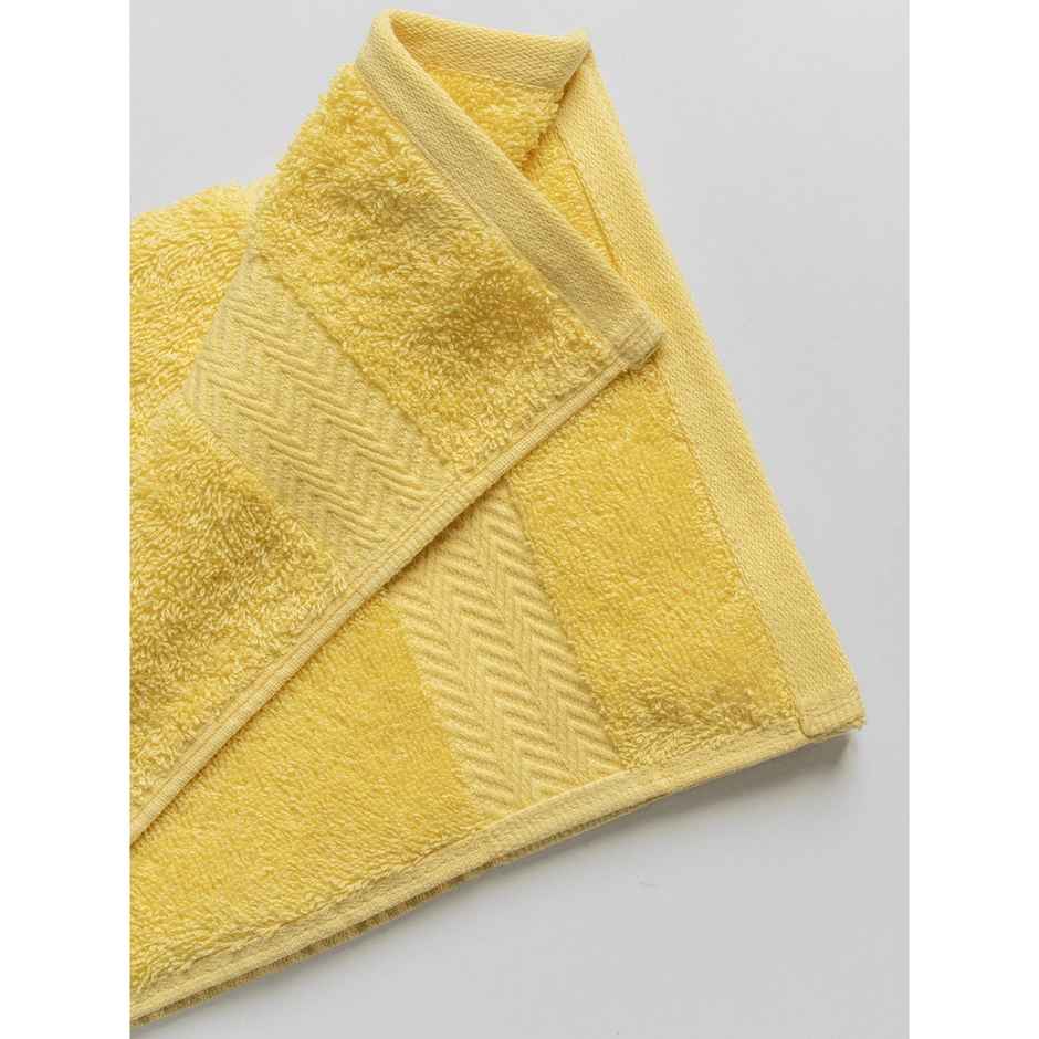 DDECOR Highly Durable Good Absorbency Cotton 500 GSM Hand Towel - Yellow