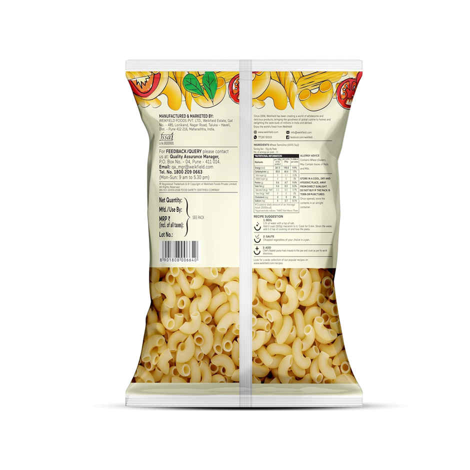 Chef's Basket Macaroni Pasta| Durum Wheat Semolina|Rich in Protein & Fiber