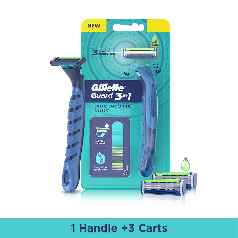Gillette Guard 3in1 Mens Razor 2 Cartridge 1 Razor