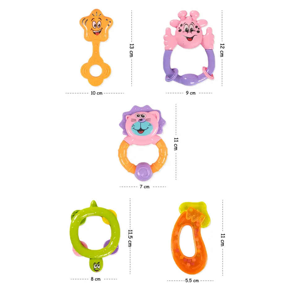 Ratna's Happy Baby Rattle 5 Pcs | Assorted