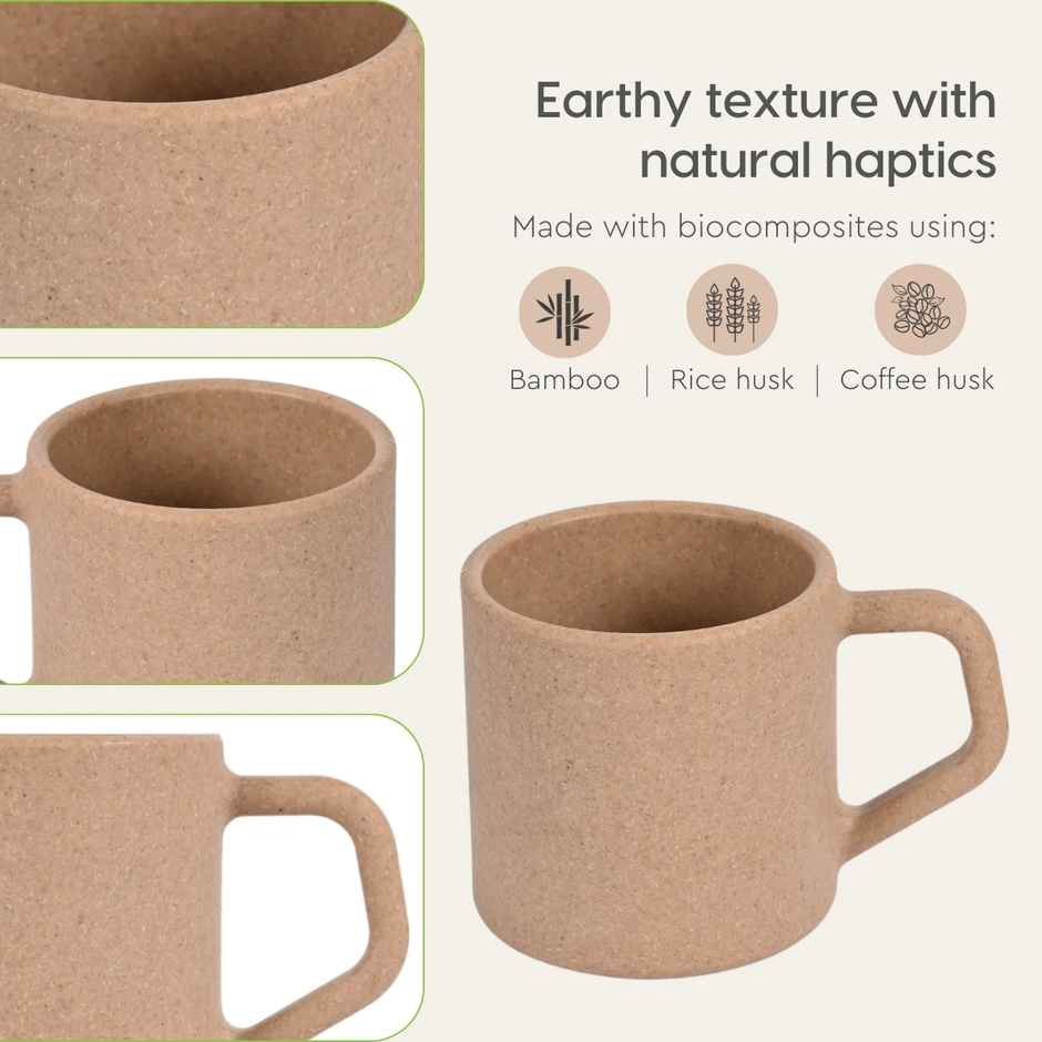 Eha Earth Friendly Tea & Coffee Cup | Rice Husk Biocomposite | Tortilla - 200 ml