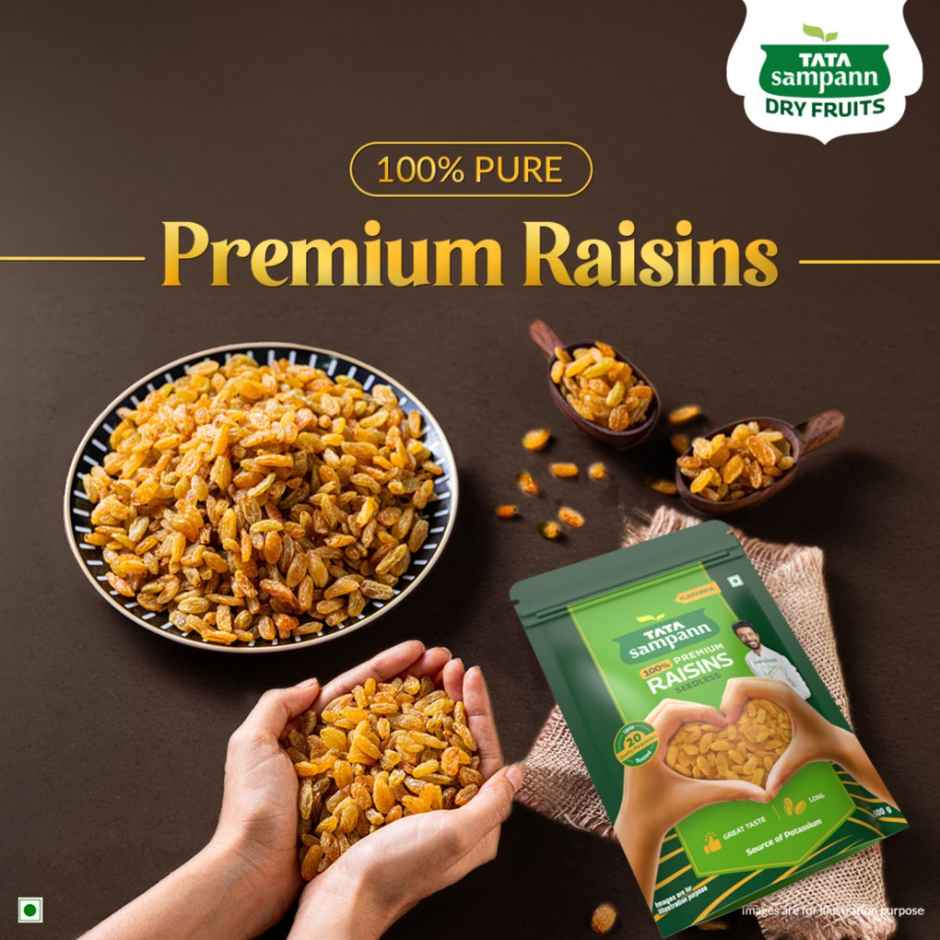 Tata Sampann Totally Pure Premium Raisins/Kishmish | Seedless