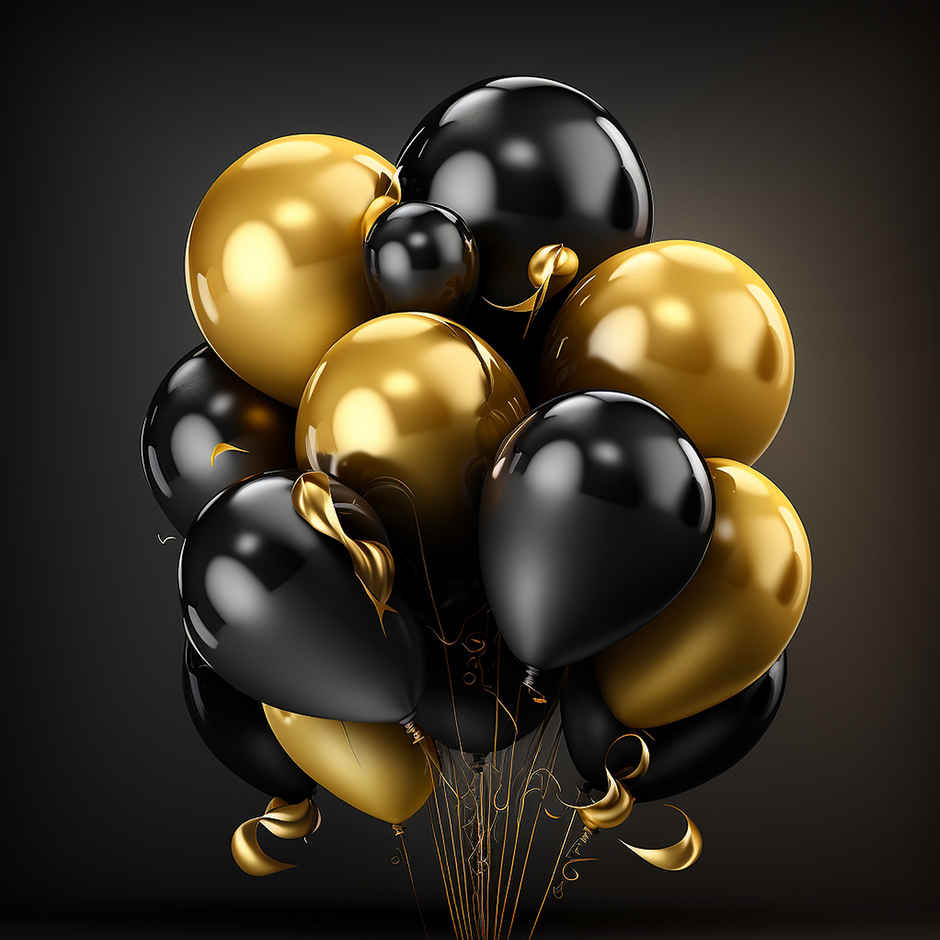 Balloon Black & Gold