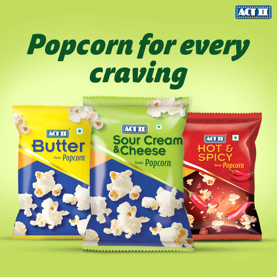 ACT II Ready To Eat Popcorn | Sour Cream & Cheese Flavour | On-the-go Snacks