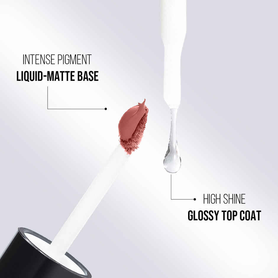 Staze Gloss Lock 2-in-1 Liquid Lipstick + Clear Gloss | Transferproof  | 02 Im Pretty | 7g