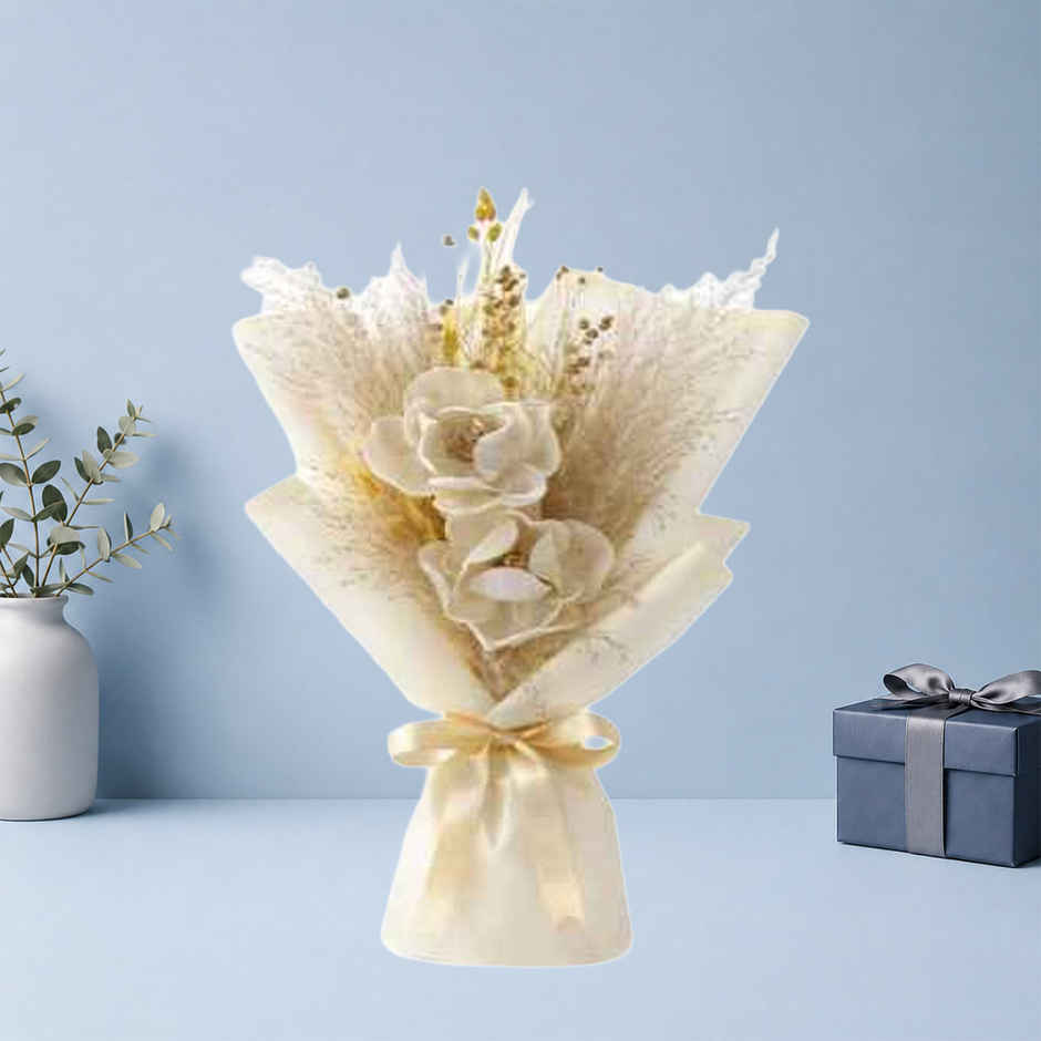 Autumn Shola Pith Flower Story Bouquet | Gift Set | FNP
