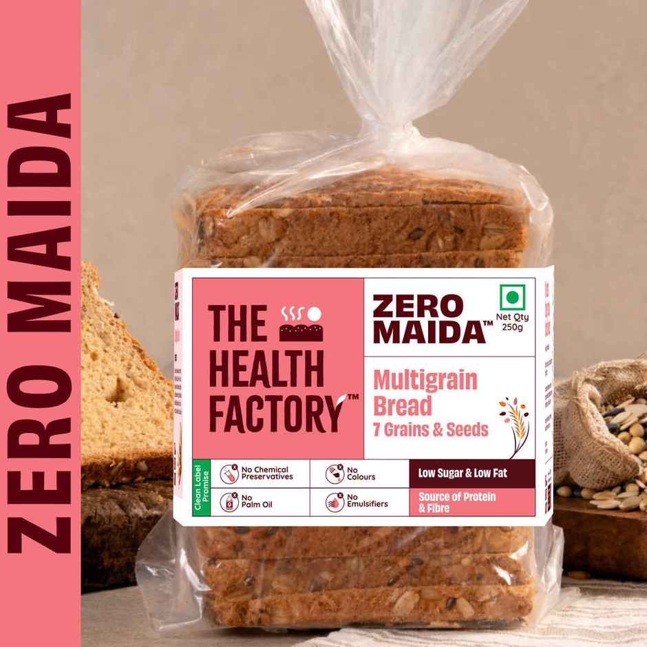 The Health Factory Multigrain Bread | Zero Maida | 7 Grains & Seeds | Whole Wheat Bread
