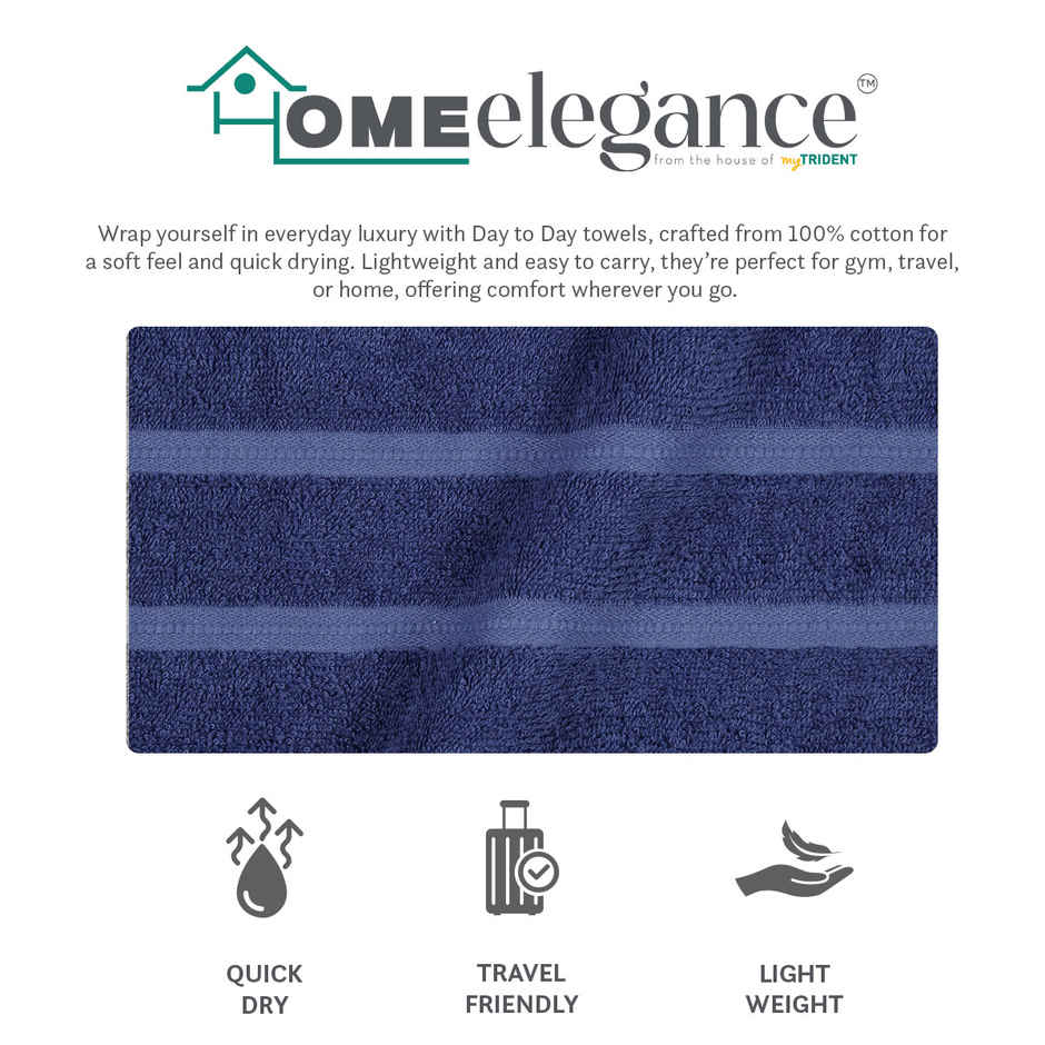 Home Elegance by myTrident Day to Day Bathtowel | 340 GSM | Navy Blue