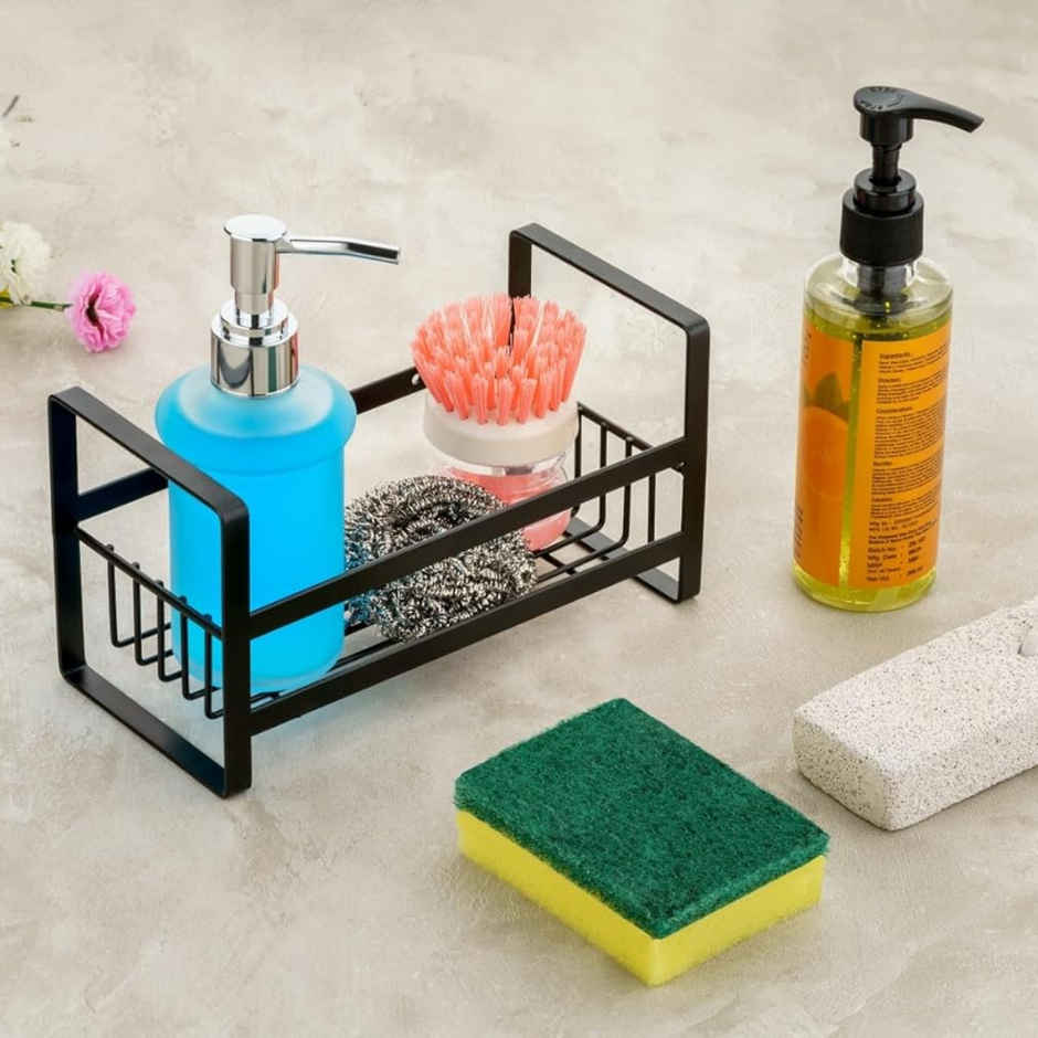 Zedak Self | Rack Adhiesive Wall Mounted Sink Organiser | Black