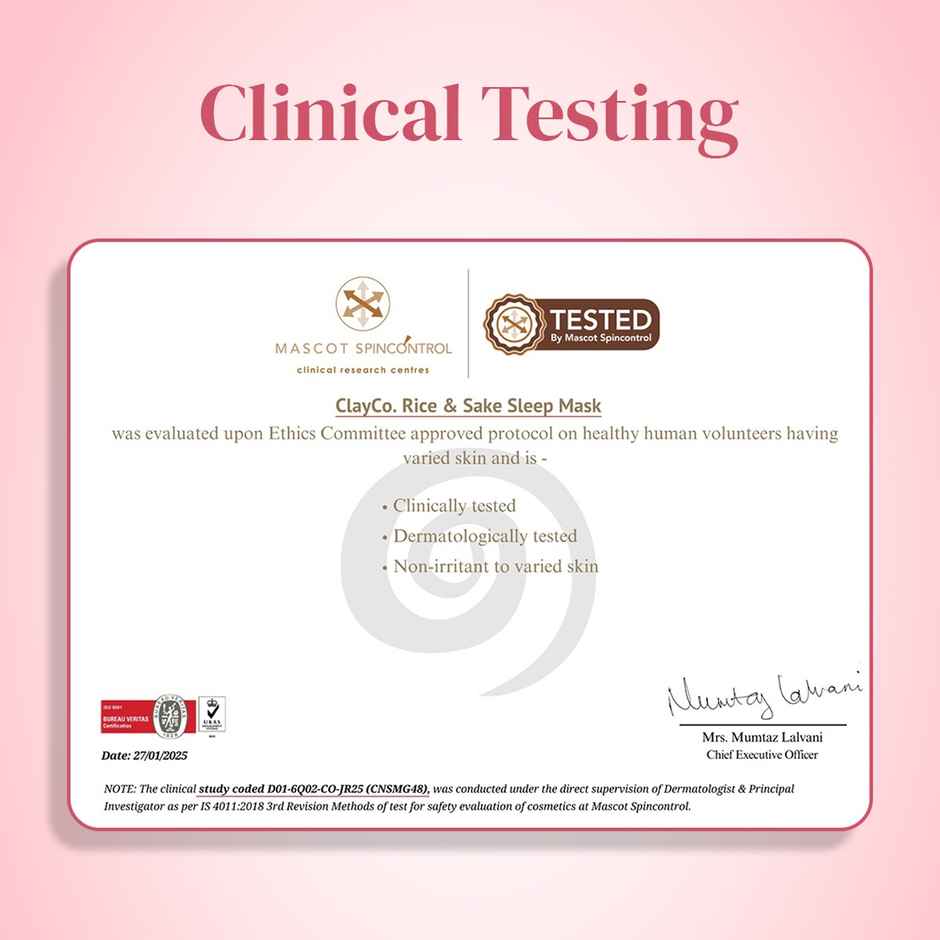 Clayco Rice And Sake Sleep Mask