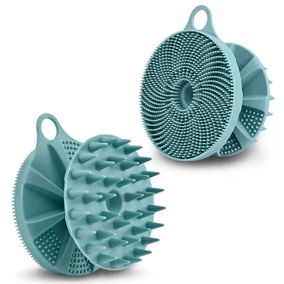 Beautiliss Scalp Massager And Body Scrubber Silicone Shampoo Brush Soft Bath Brush 2 In 1