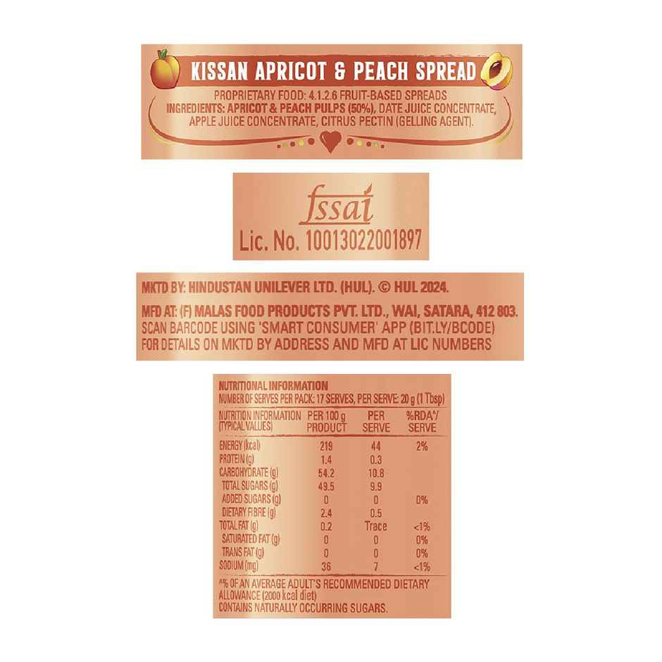 Kissan Peach Apricot Spread