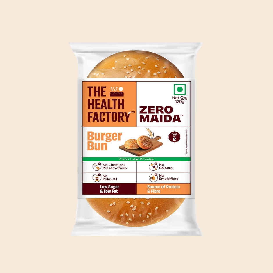 The Health Factory Burger Bun | Zero Maida | Whole Wheat Bun